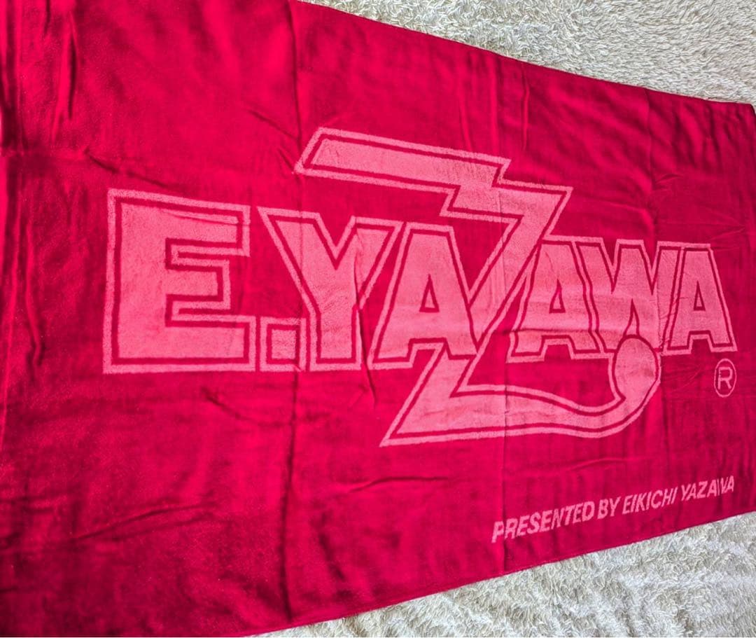 矢沢永吉SBTスペシャルビーチタオル ワインレッド地にピンク 旧サイズ