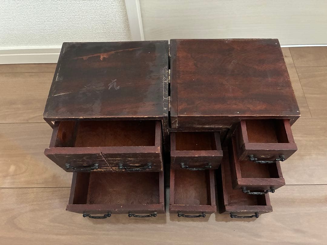 木製 階段型収納 階段箪笥 薬棚 レトロ 美術品・アンティーク