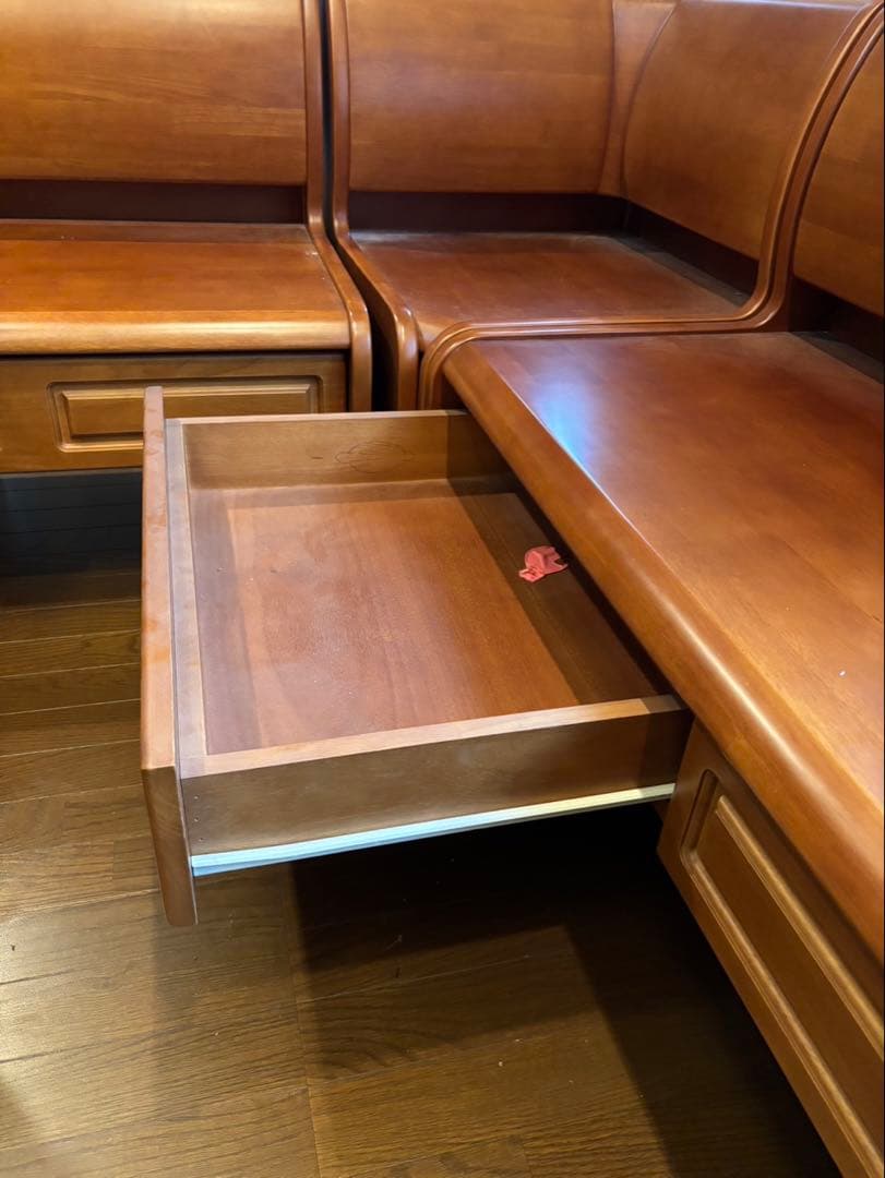 木製コーナーソファテーブル 引き出し付き‼️1月中旬で終了いたします。