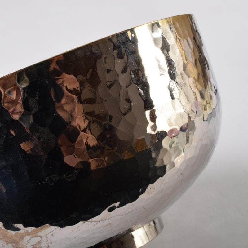 縁起物　銀製　鎚目　碗　124g　N　7483