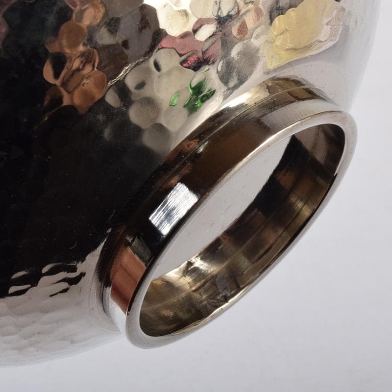 縁起物　銀製　鎚目　碗　124g　N　7483