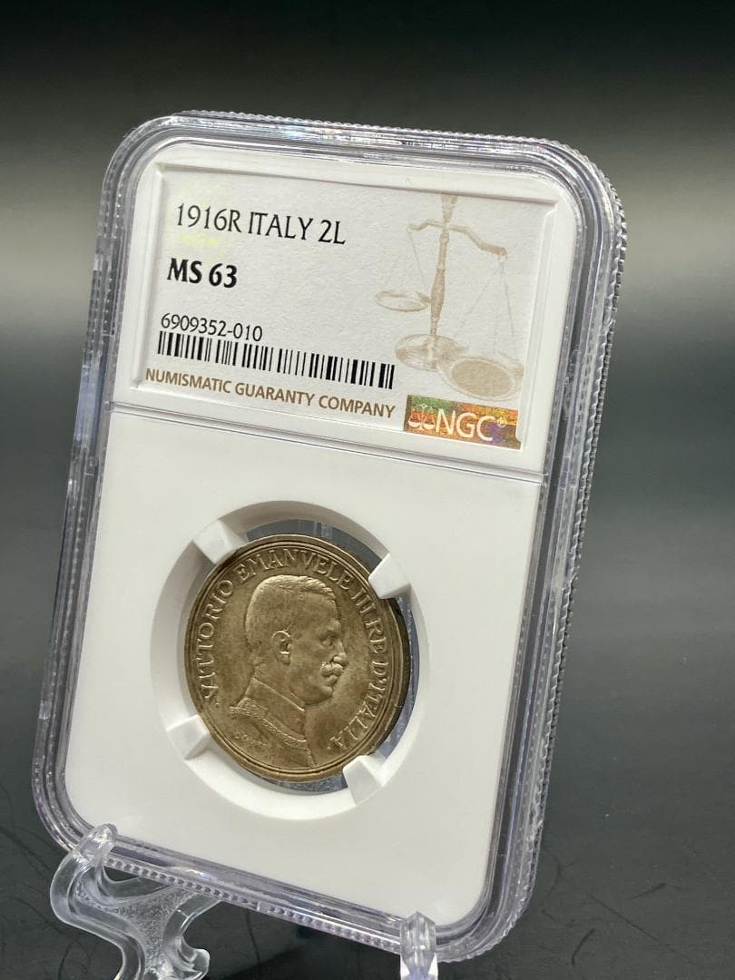 1916 イタリア 2リラ 銀貨 NGC MS63 アンティークコイン - メルカリ
