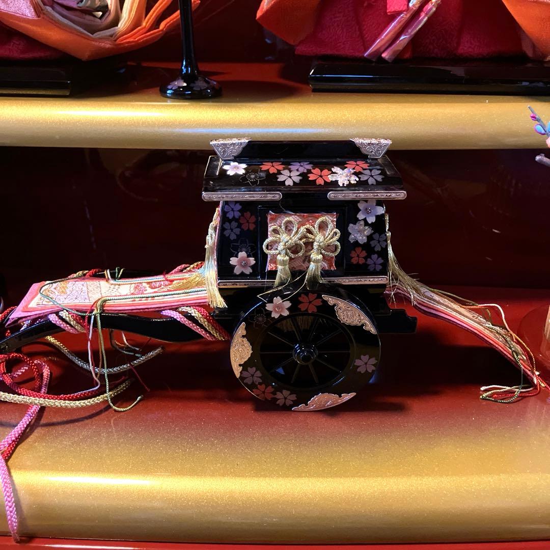 御京雛①平安春峰作　雛人形　三段飾り　お雛様　京都西陣織り　ひな人形3段　桜刺繍