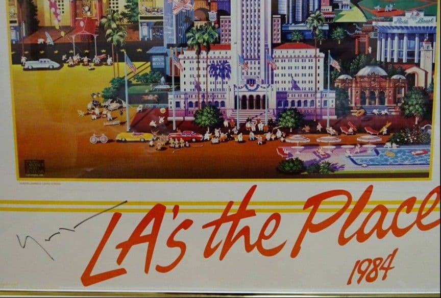 ヒロ・ヤマガタ 『LA's the Place』　★サイン入り ●高級木製額入り