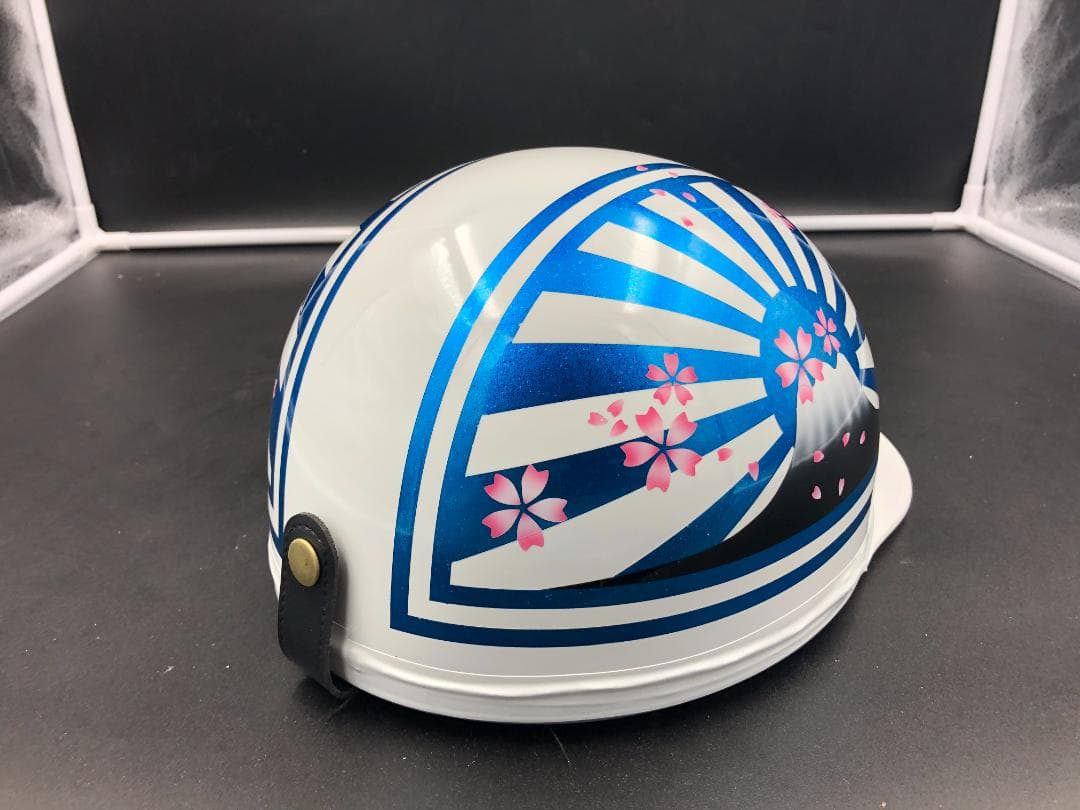 コルク半　カスタム　富士日章　三つボタン　ホワイトブルーラメ　桜　高級クリヤ