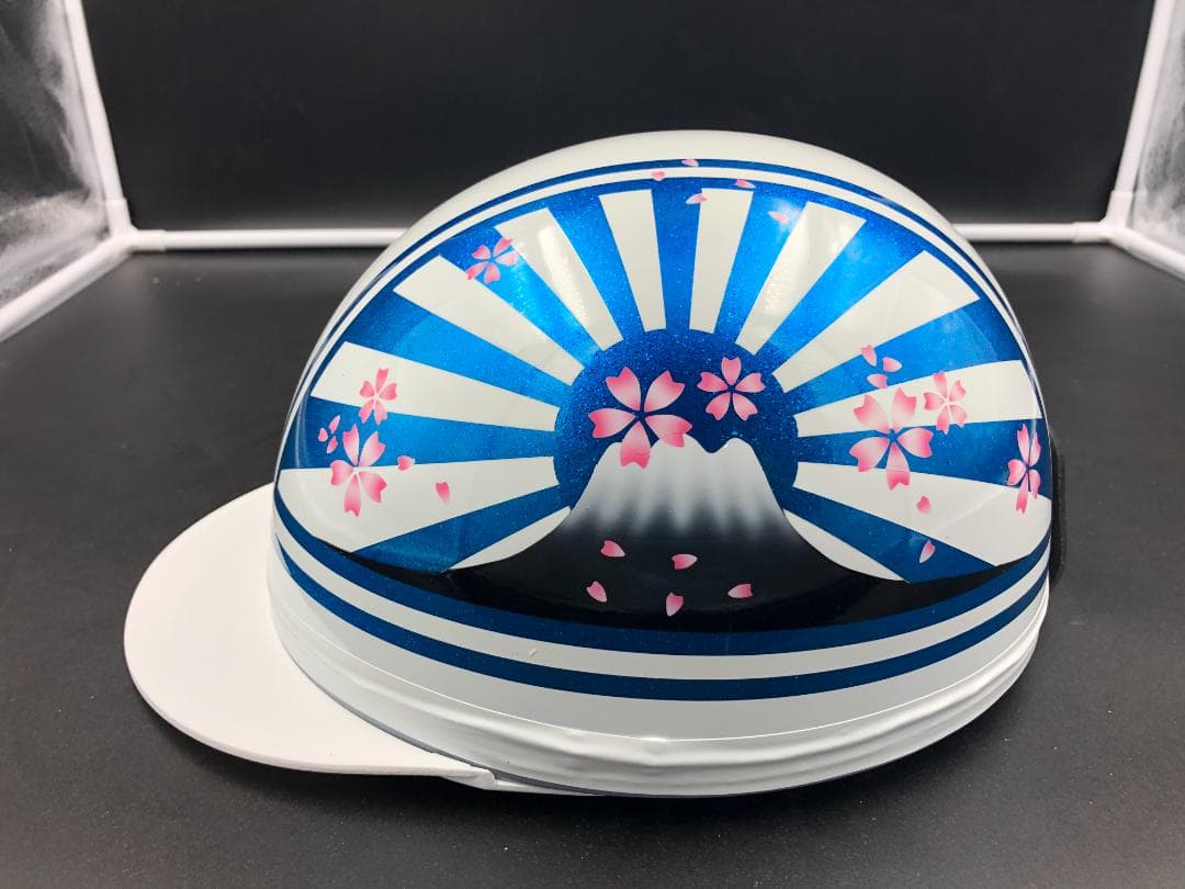 コルク半　カスタム　富士日章　三つボタン　ホワイトブルーラメ　桜　高級クリヤ