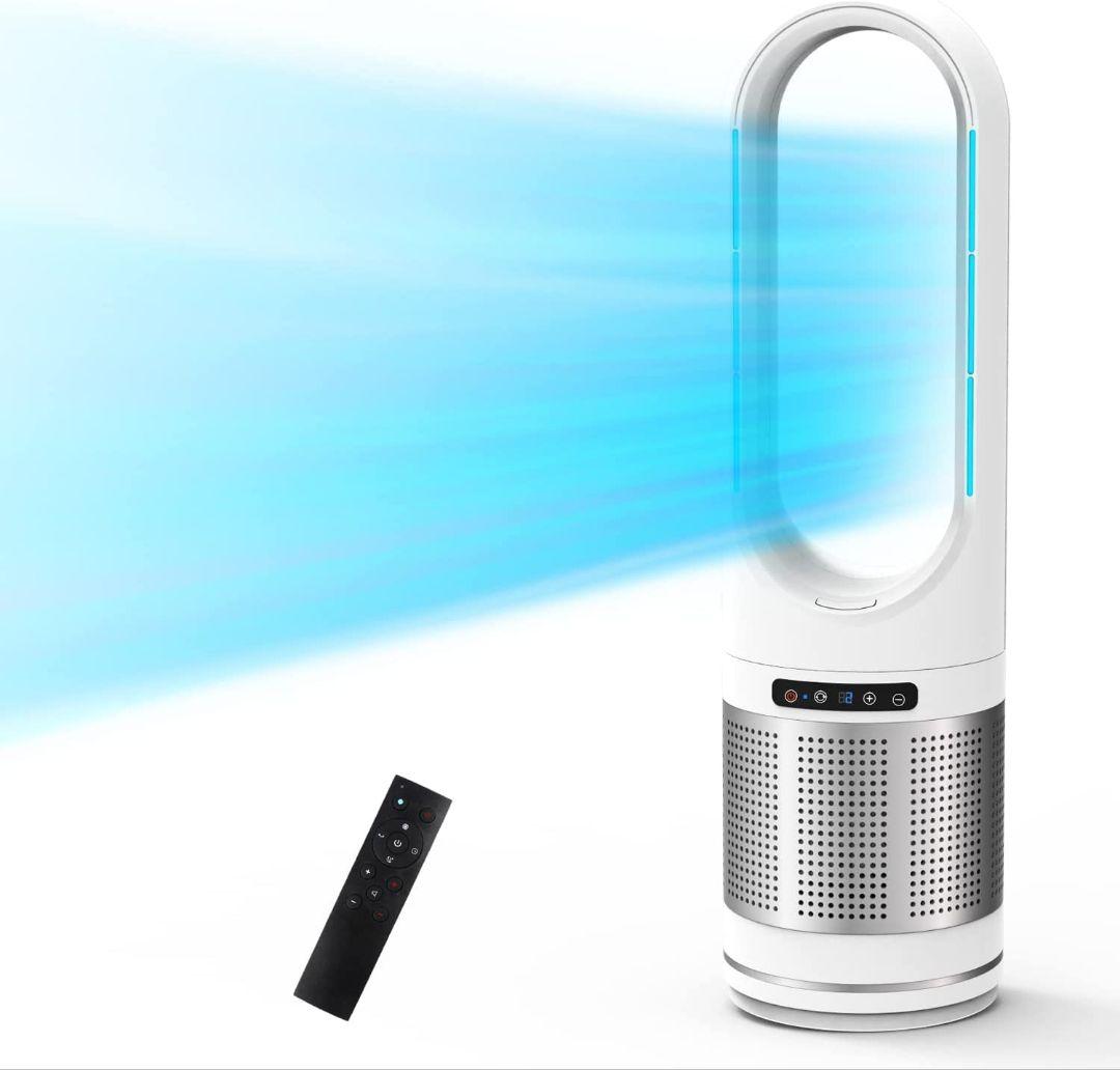 配送 扇風機 羽なし タワーファン 温風 冷風 空気清浄