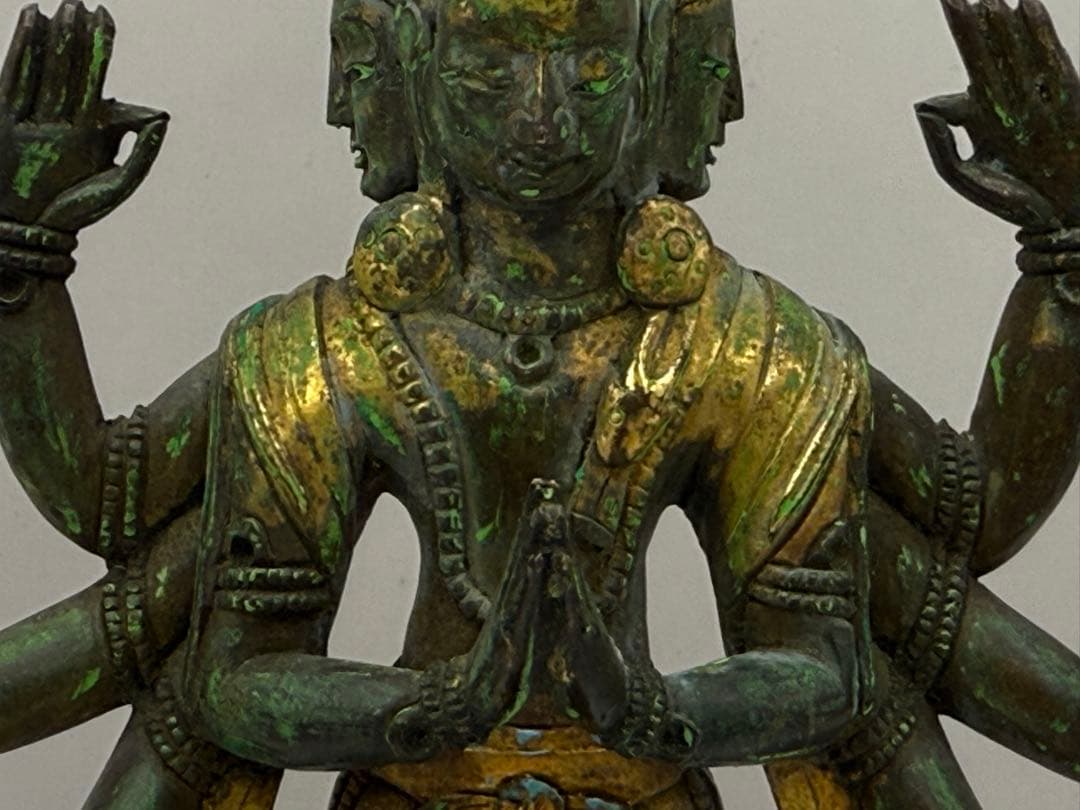 中国 清時代中期 官造 溜金十一面観音像 仏教美術 送料込み251209