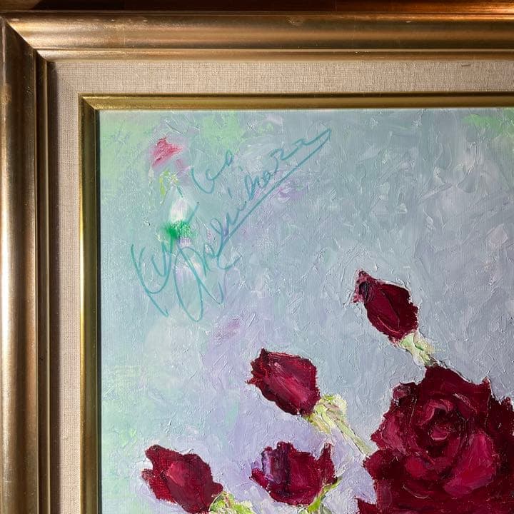 ◆【葦原邦子】『白いつぼのバラ』1984年 F12号 元宝塚歌劇団トップスター◆