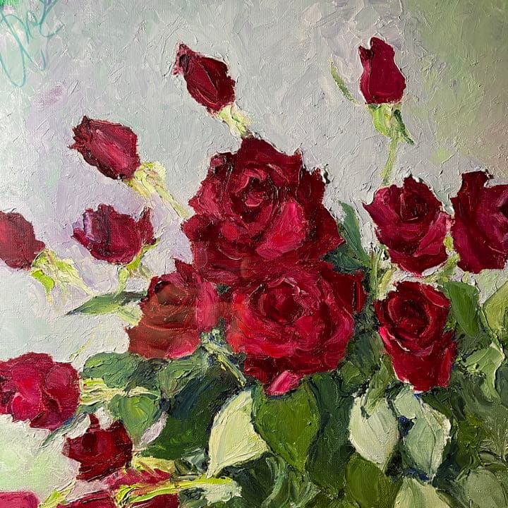 ◆【葦原邦子】『白いつぼのバラ』1984年 F12号 元宝塚歌劇団トップスター◆