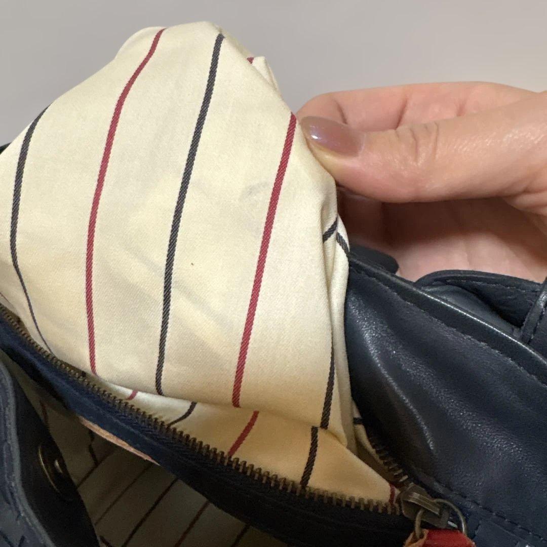 B.stuff ネイビー　メッシュ　編み込み　ハンドバッグ