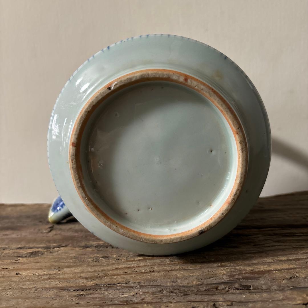 古伊万里タコ唐草染付銚子　酒器　伊万里　波佐見　砥部焼　瀬戸　古民芸　白磁　李朝