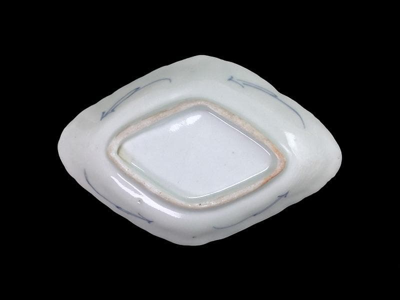 古伊万里 こんにゃく印判 紅葉の図 菱形変形小皿 江戸中期 A346AS-CWr