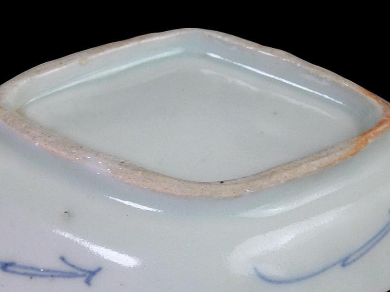 古伊万里 こんにゃく印判 紅葉の図 菱形変形小皿 江戸中期 A346AS-CWr