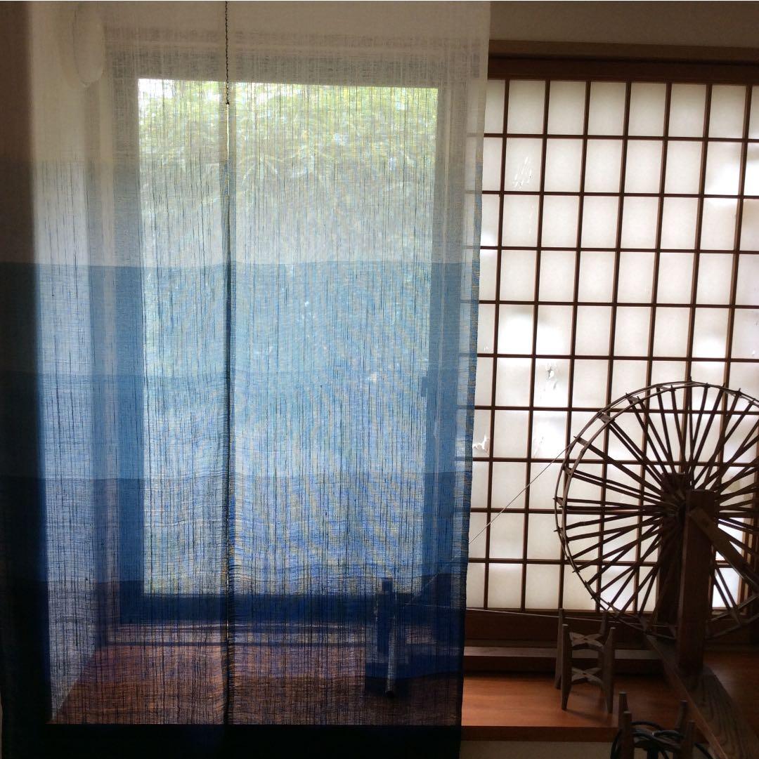 暖簾(D) ／ 手織り 藍染