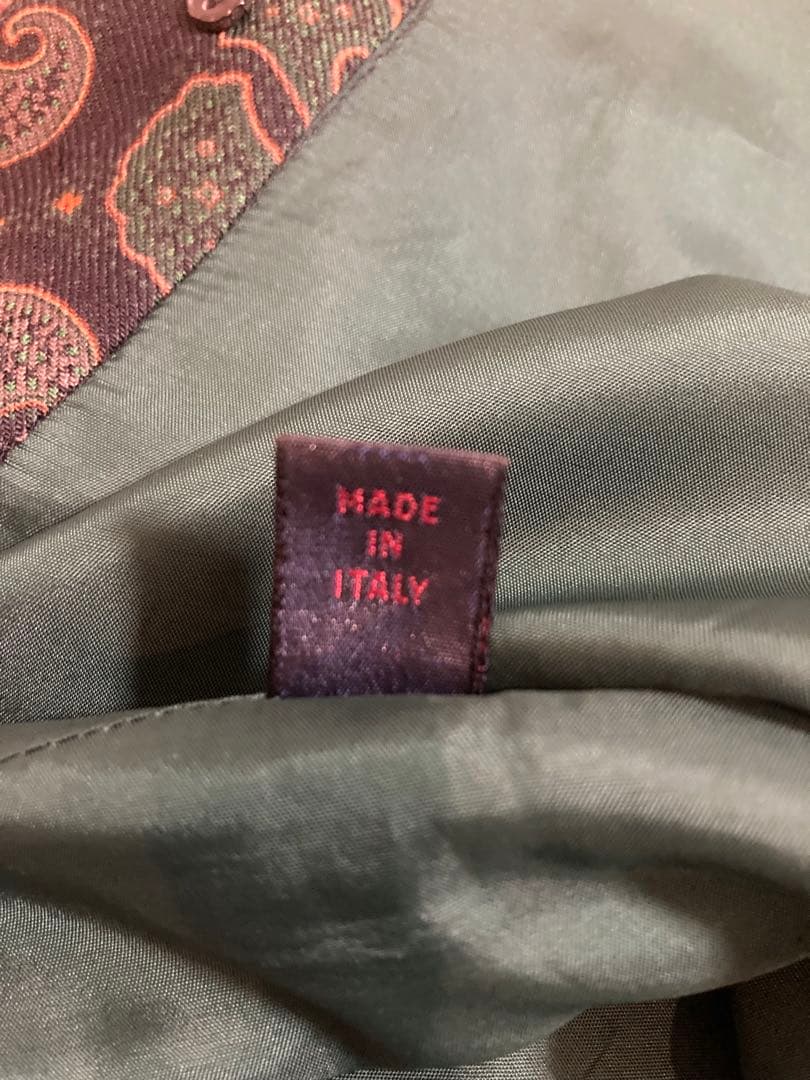 新品同　エトロ　ETRO スカート 膝丈　渋グリーン　シルク混　ペイズリー　M