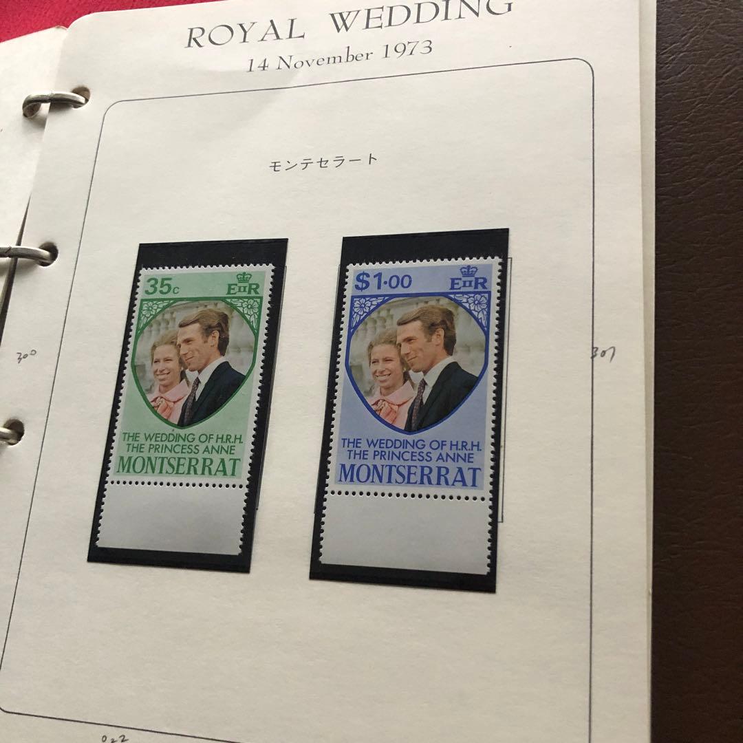 昭和48年 アン王女（エリザベス2世の長女）御成婚記念の各国切手