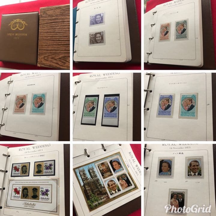 昭和４８年　アン王女（エリザベス2世の長女）御成婚記念の各国切手アルバム３７ケ国 昭和48年 アン王女（エリザベス2世の長女）御成婚記念の各国切手