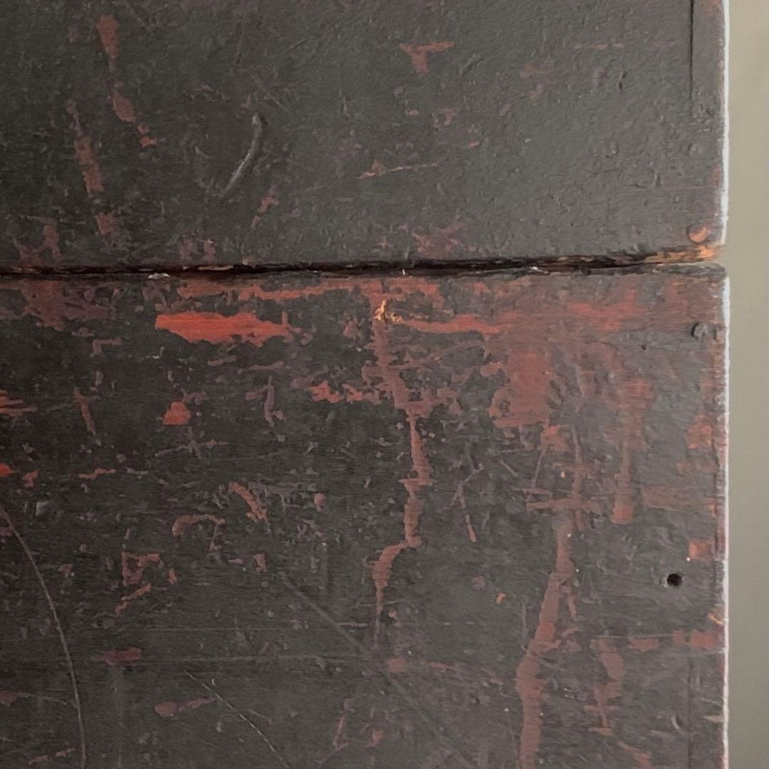 日本の古道具 古い 木箱 塗りの箱 古道具 アンティーク オブジェ