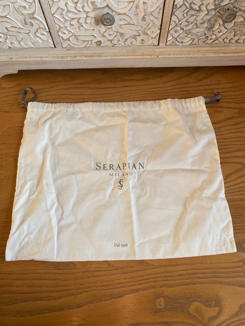 セラピアン　レザー　ブリーフ　ビジネスバッグ　オールブラック　黒　サフィアーノ