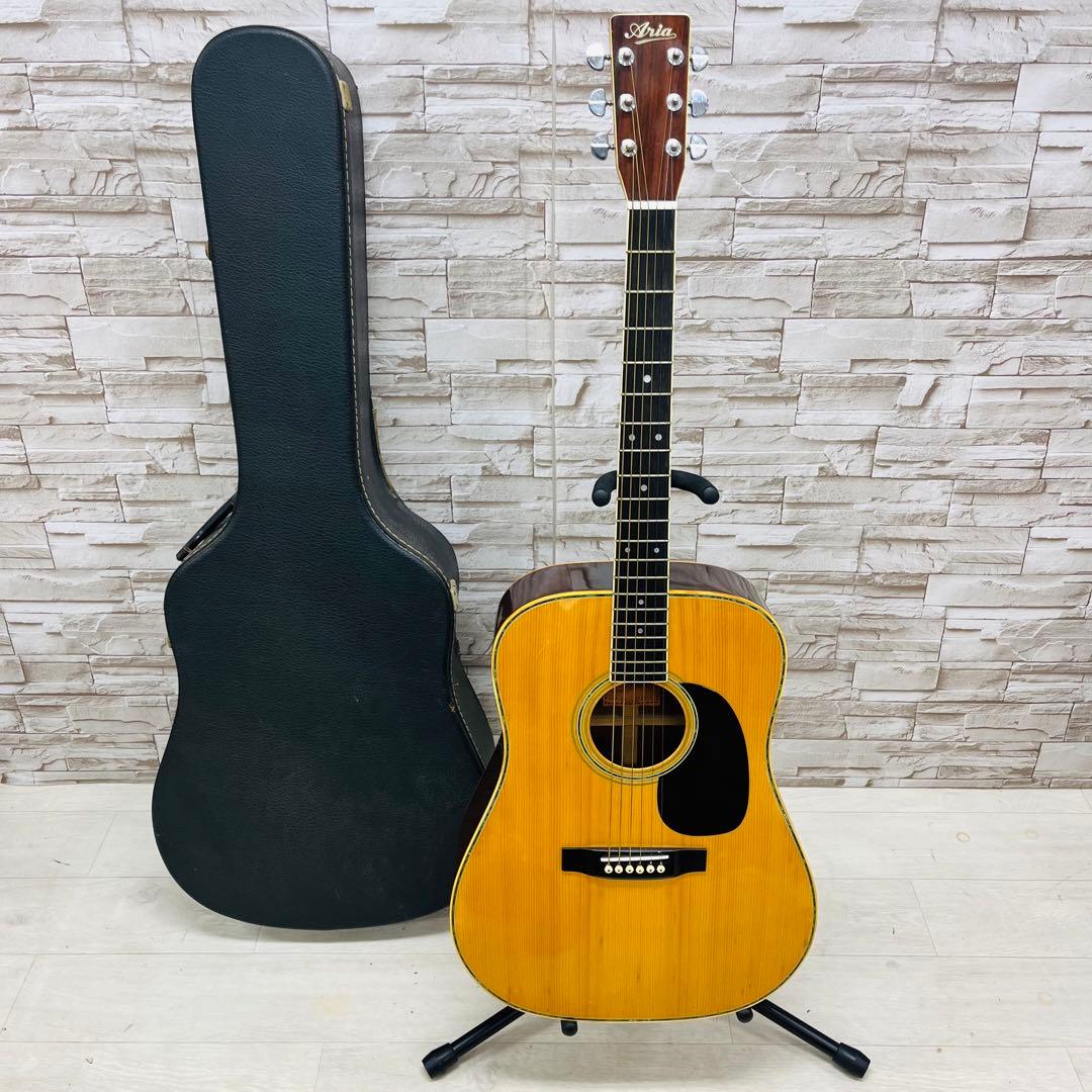 ARIA Japanビンテージアコースティックギター(ビンテージハードケース付き)