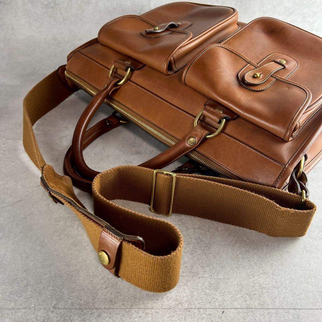 美品！GhurkaグルカNo.5エグザミナーレザービジネスバッグショルダーバッグ