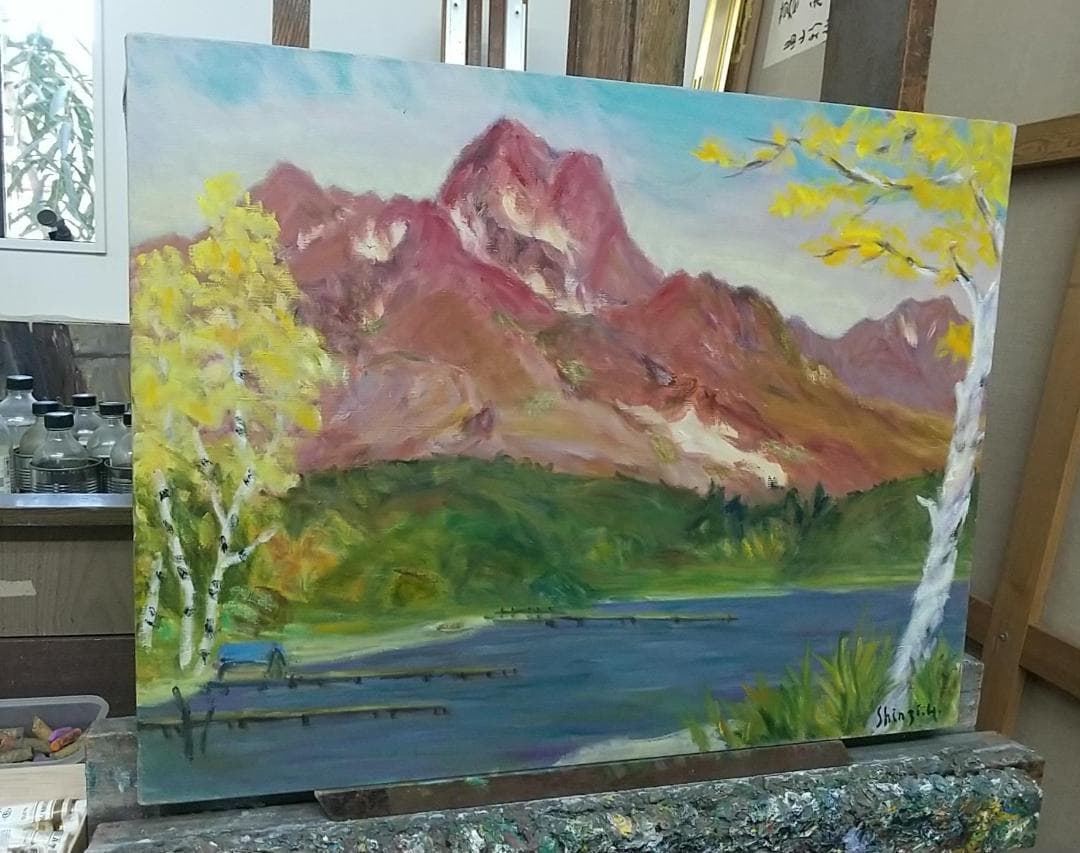 P15「晩秋妙高」1978 絵画 油絵