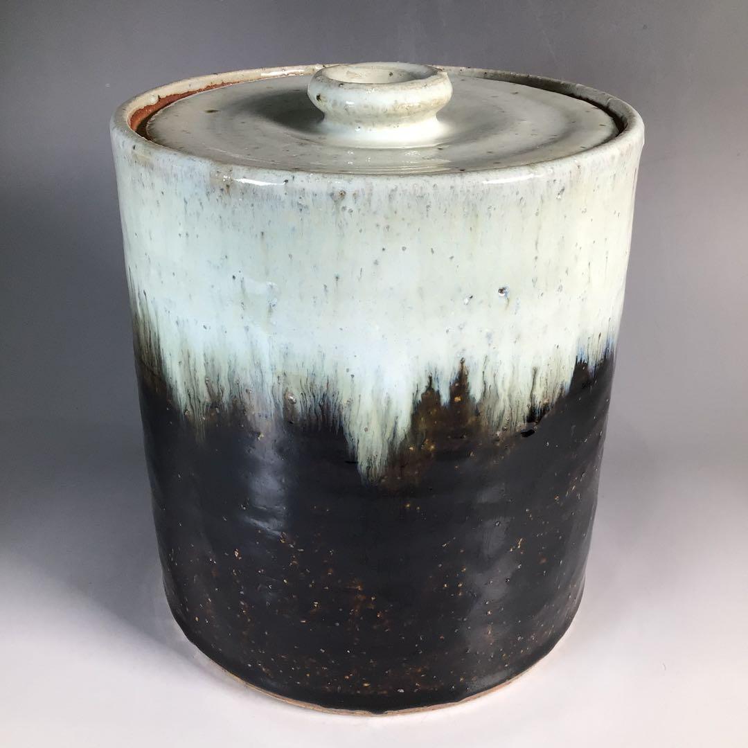 Ｎ２７５　水指　『三田　奥村俊彦造』『朝鮮唐津』『一重口水指』　共箱　茶道具