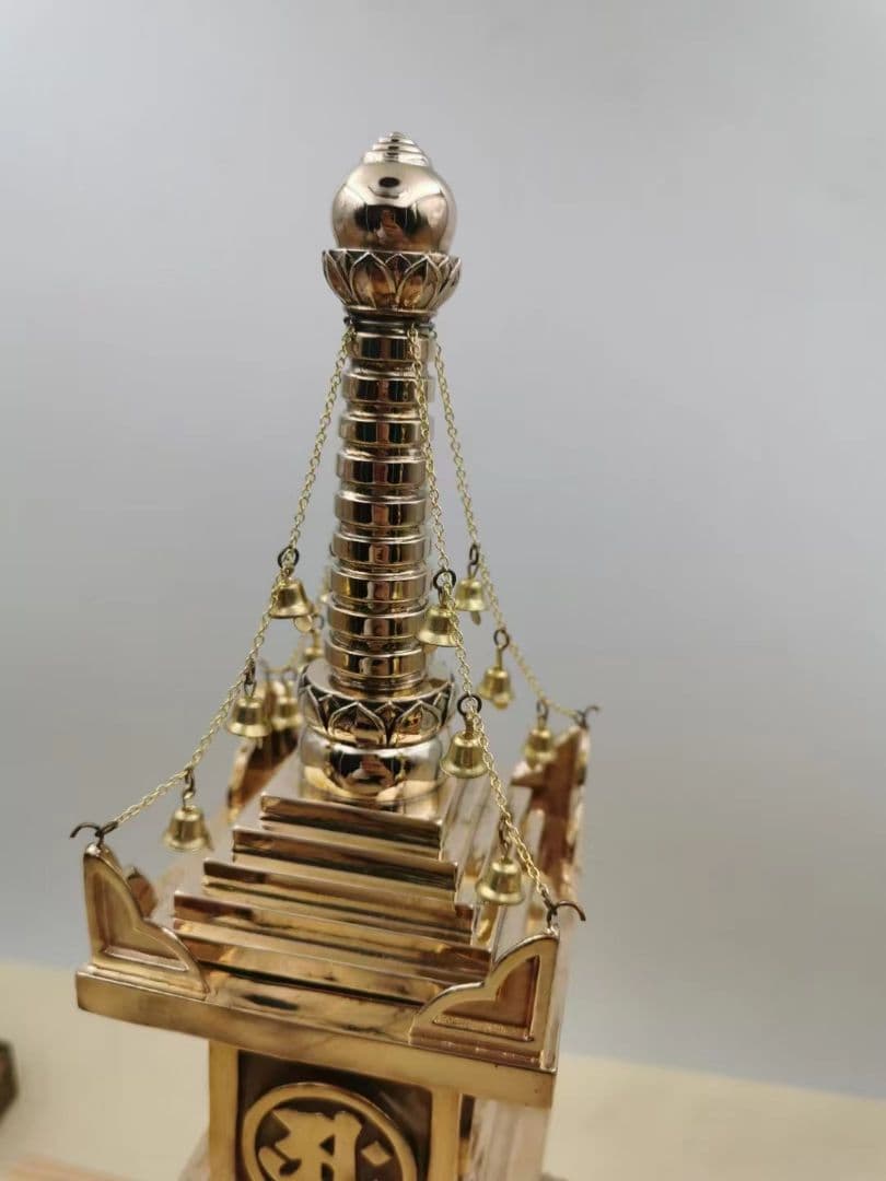 修縁堂】バジュラ希少 チベット密教 密教法具 宝篋印塔29cm