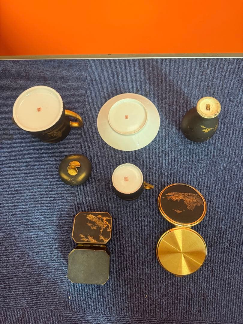 1821 まとめ売り 合計5客 薩摩焼 湊光 金塗 2025年最新】薩摩湊光