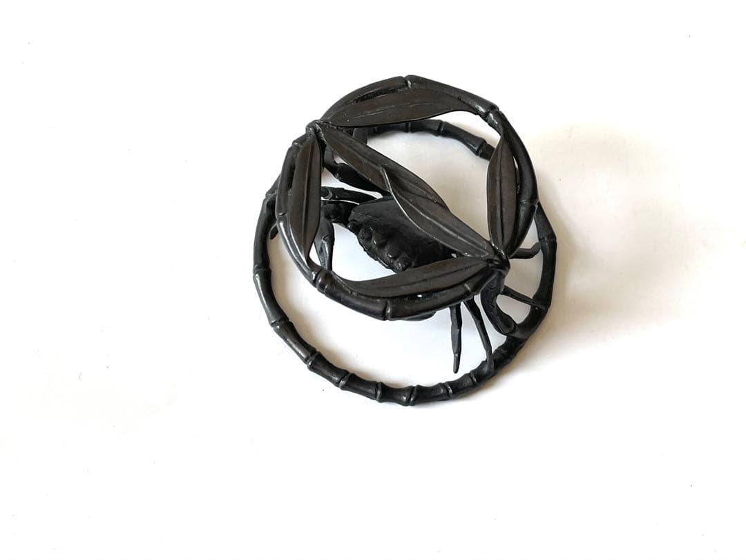 茶道具 蓋置 一ノ瀬宗辰 砂張 笹蟹蓋置 蟹 カニ 蓋置