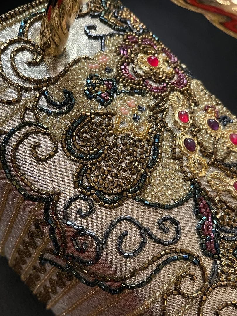 LUMI ビーズ刺繍 ゴールド パーティーバッグ