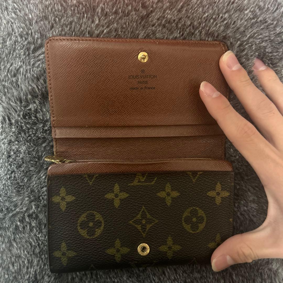 ルイヴィトン モノグラム ポルトモネ ビエ トレゾール 財布 L字 茶色