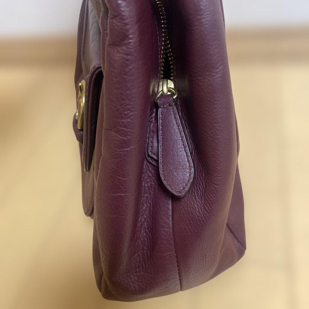 ★極美品 ★コーチ キャンベルレザー ホーボー ワインレッド