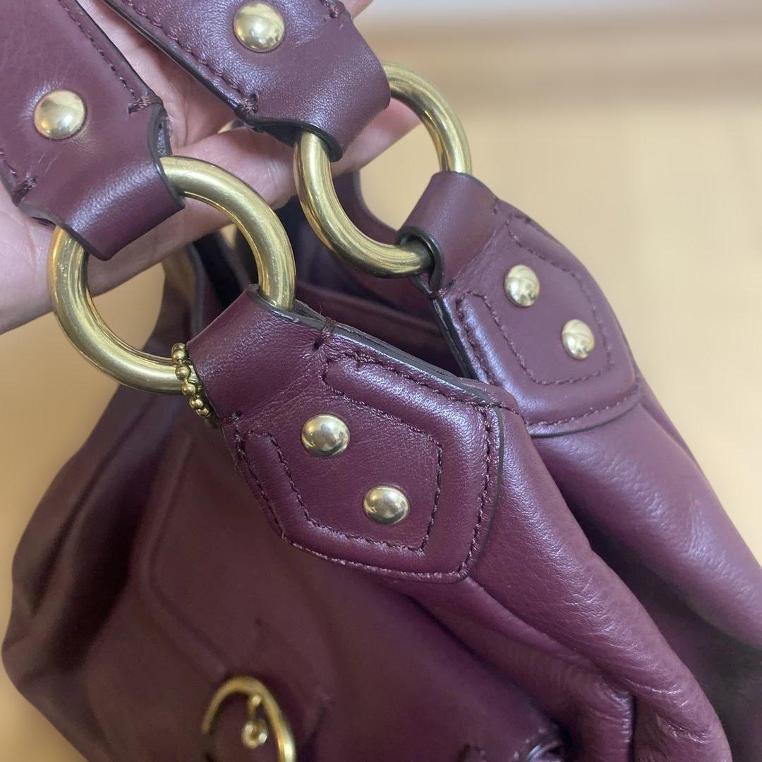 ★極美品 ★コーチ キャンベルレザー ホーボー ワインレッド