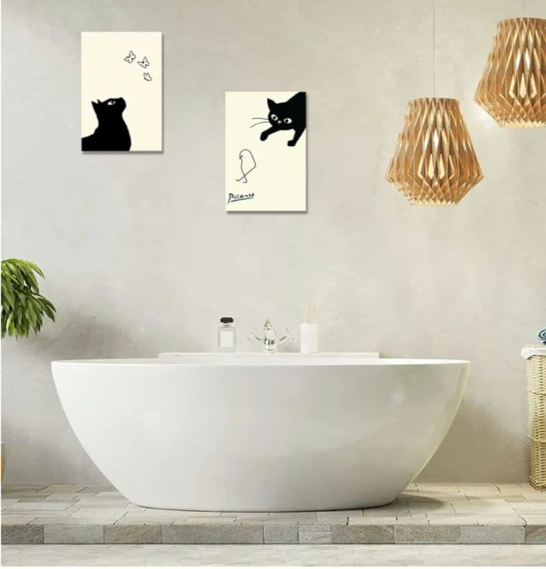 ピカソの猫アート・可愛い猫の絵画・キャンバス 30*40