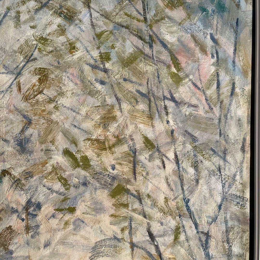 ★秀作★ 手書き油絵 クロード・モネ 柳の下に座る女（大）額付き 絵画