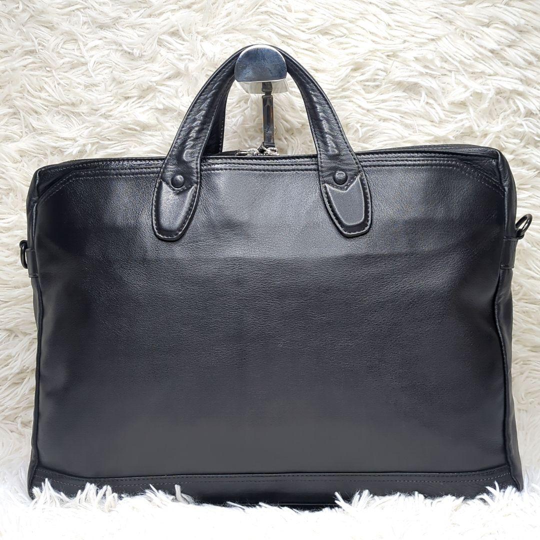 美品✨ポーター 吉田カバン ブリーフケース オールレザー 黒 A4収納可 多収納