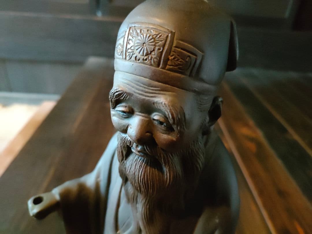 寿老人と鹿（台含む）骨董 置物