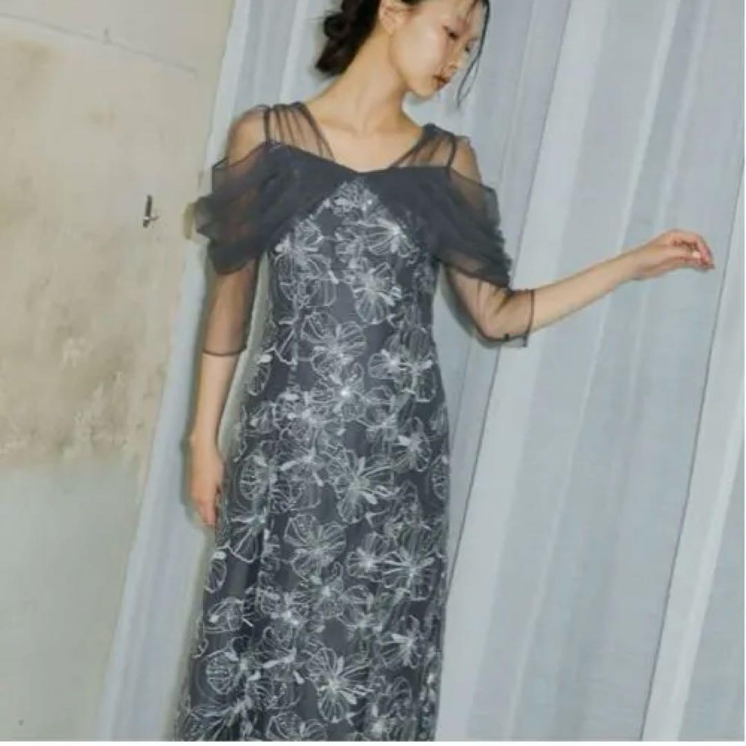 スーツ・フォーマル・ドレス andresd tulle drape spangle dress