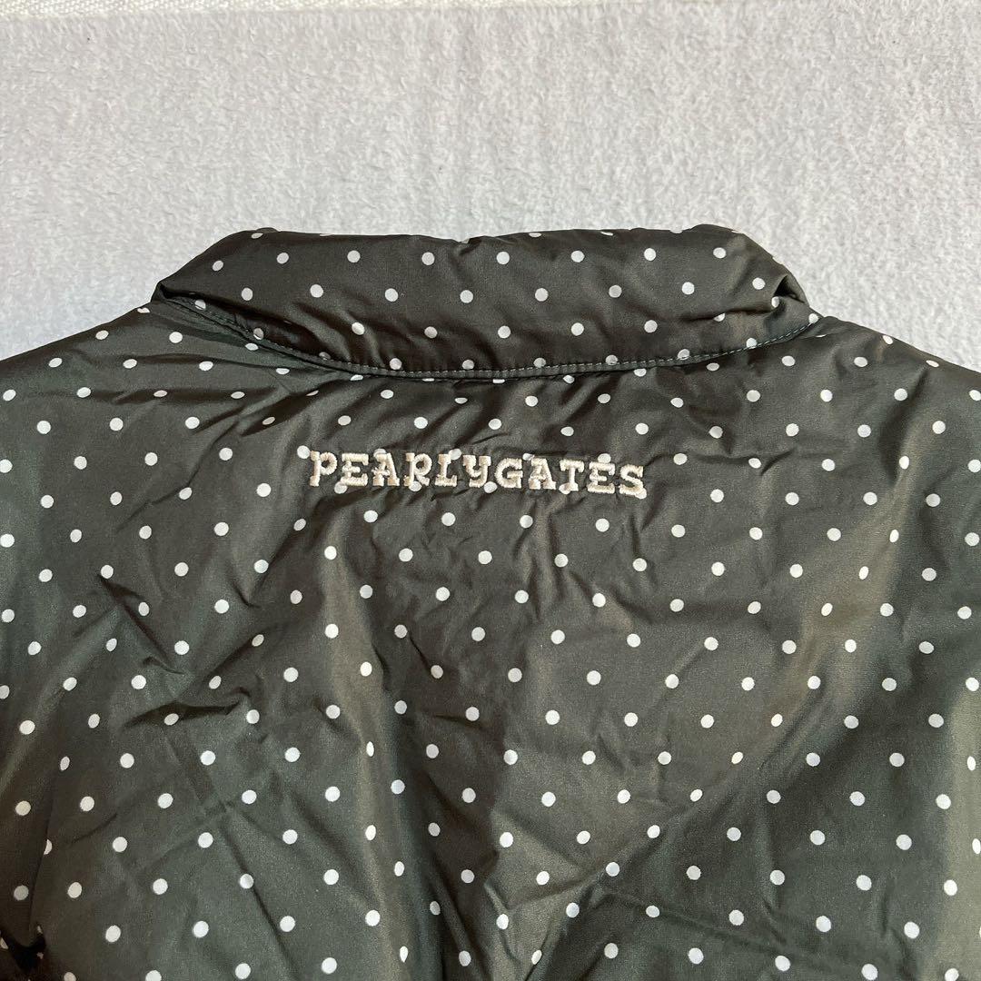 極美　パーリーゲイツ　リバーシブル　ダウン　ジャケット　ベスト　水玉　ドット　L