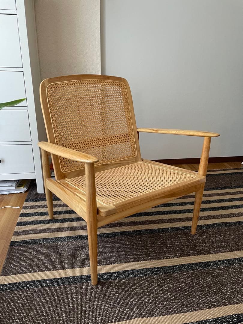 ZARA HOME チーク&ラタン アームチェア ラウンジチェア チェア 1人掛け