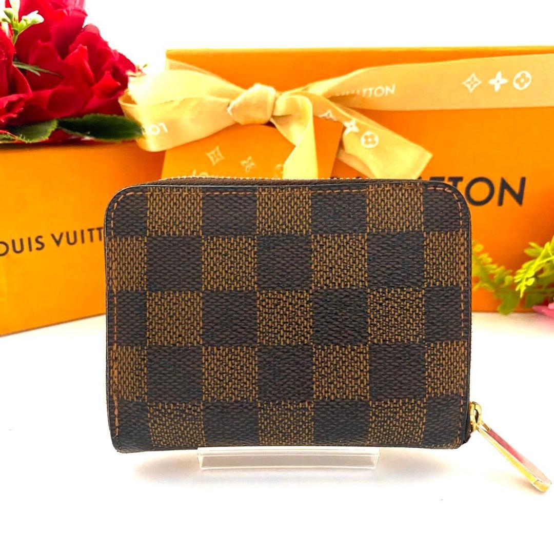 ルイ ヴィトン◎パース ラウンドファスナー ダミエ エベヌ ケース