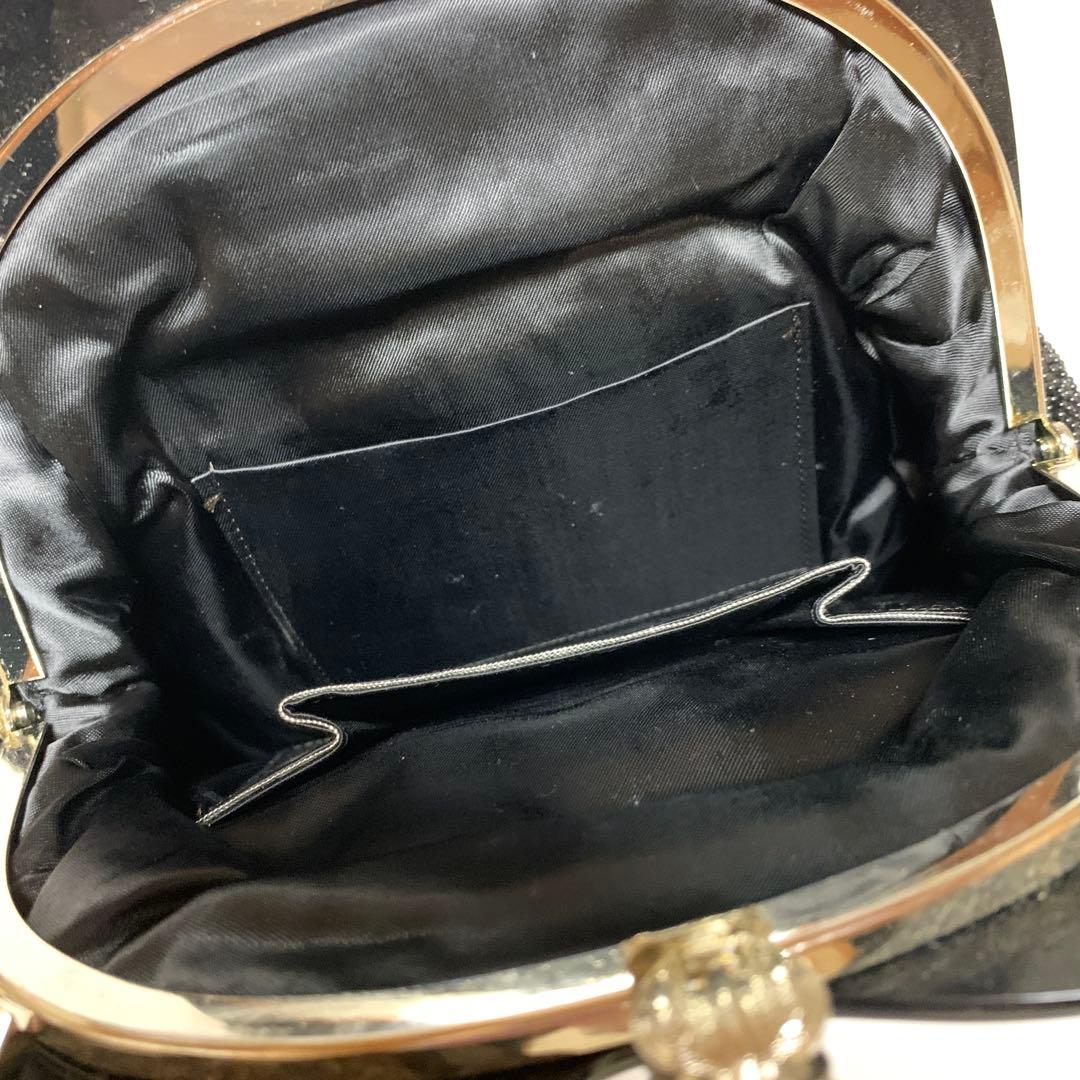 花柄　総ビーズ　ハンドバッグ　ビーズバッグ　和装　パーティ　昭和レトロ