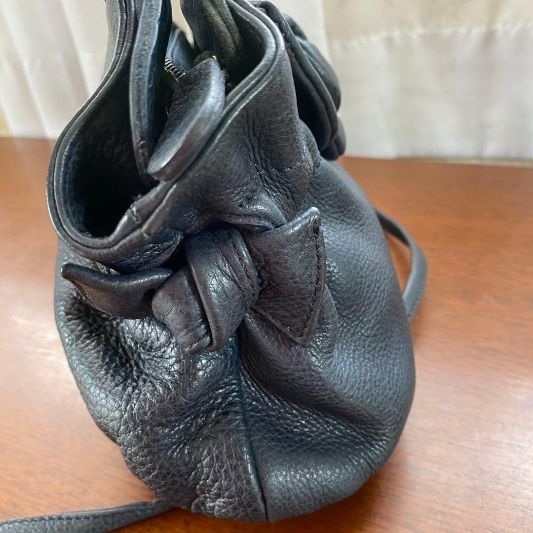 IBIZA 青山イビザ⭐︎ブラックレザーショルダー2wayバッグ 薔薇