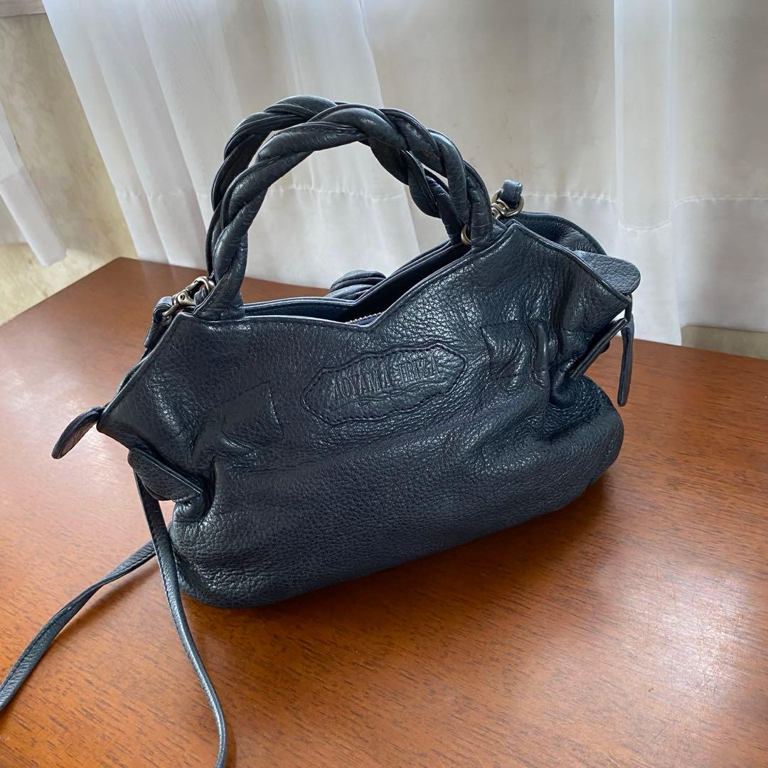 IBIZA 青山イビザ⭐︎ブラックレザーショルダー2wayバッグ 薔薇