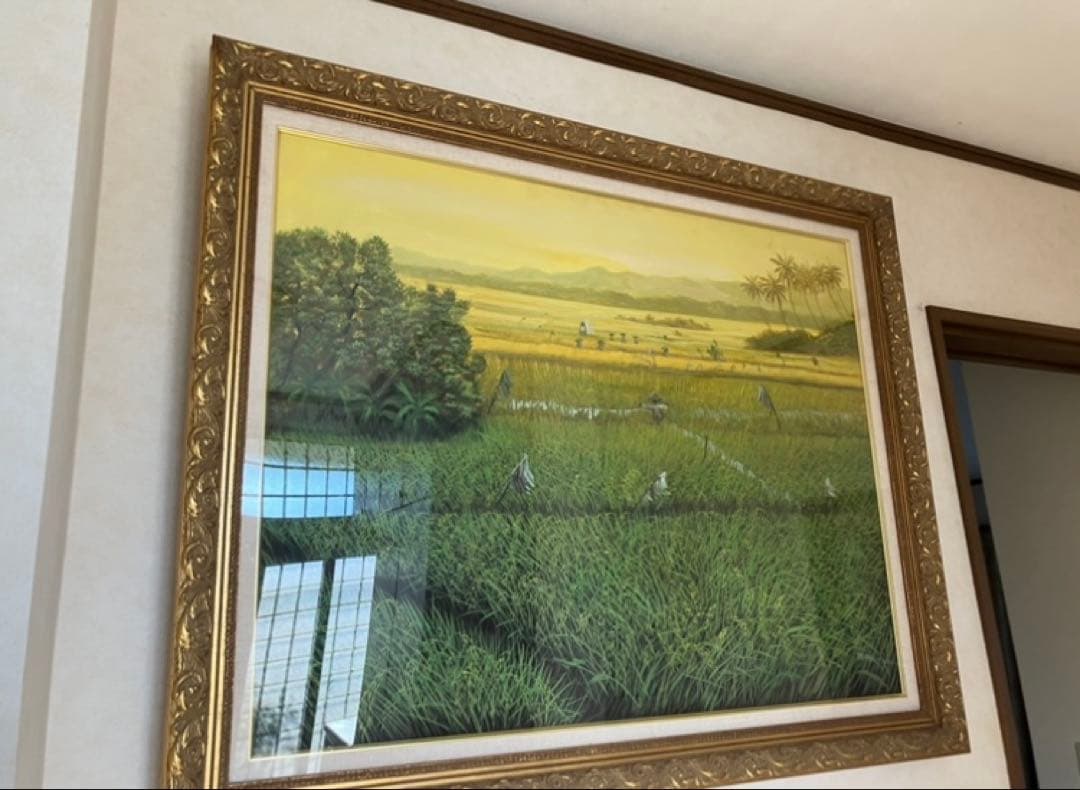 バリ絵画　バリアート　田園風景　105✖️85