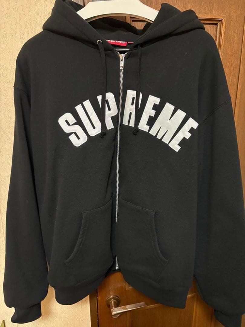 Supreme ブラック フルジップパーカー