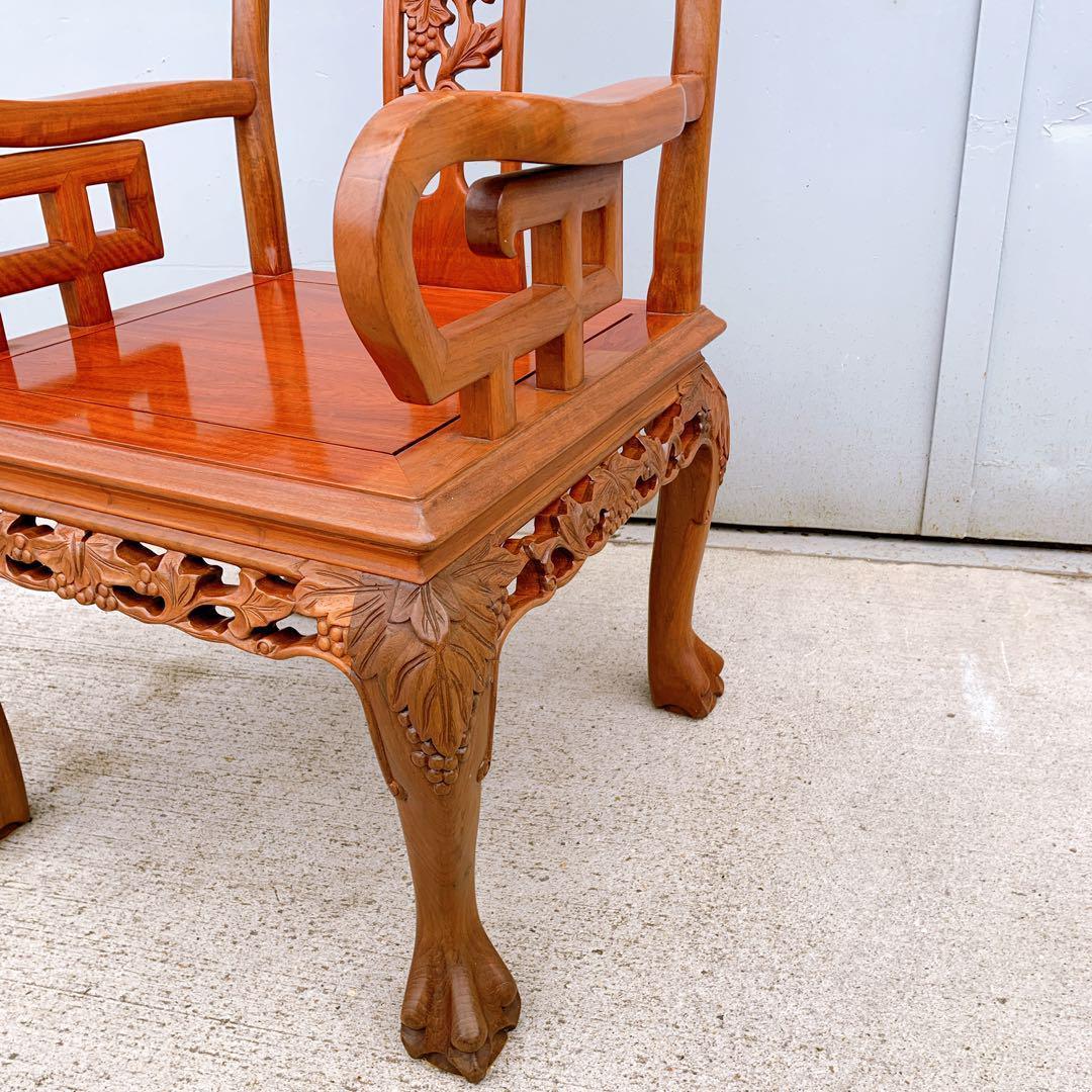 稀少品】中国家具 ダイニング アームチェア 唐木家具 李朝家具 花梨