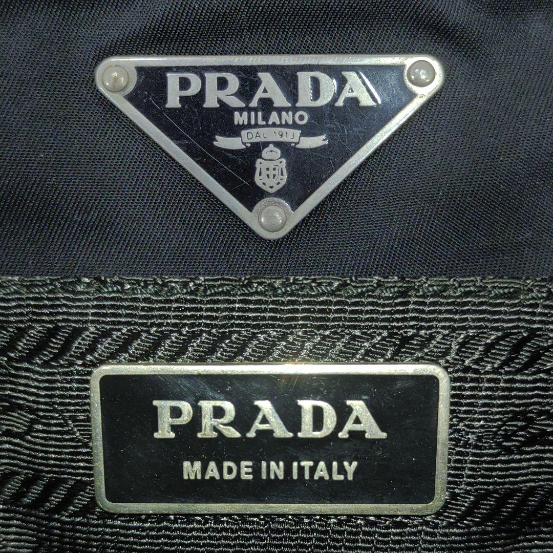 プラダ カメラバッグ ショルダーバッグ レザー×ナイロン 黒 三角ロゴ